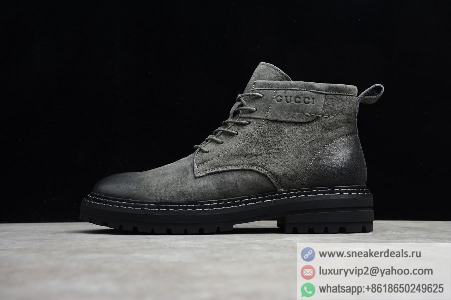 2020Fw Gucci Screener GG High-Top Sneaker Gray 60556 04GG O9085 Men Shoes